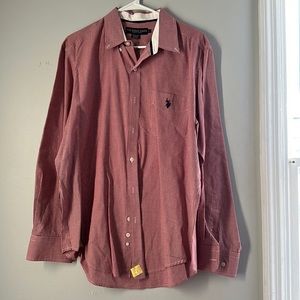 U.S. Polo Assn. Large red plaid button up top